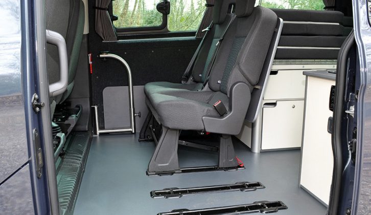 For use as a camper you’ll need to remove 
the fifth seat in the Leisure Van. There’s a definite knack to it, but it’s not difficult to master
