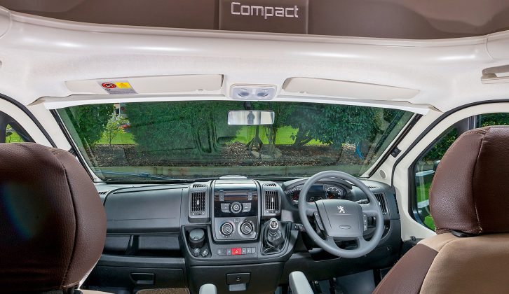 Both cab seats are fitted with twin armrests, and an opening skylight helps to flood the area with natural light during the daytime in the Approach Compact 540
