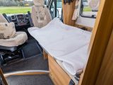 For the third berth, pull out an extension flap in the sofa base, then add a filler cushion to the gap between it and the driver’s seat… you’re ready for bedtime. Measuring 1.7m x 0.8m (5’7” x 2’7”), it’s probably best suited to children
