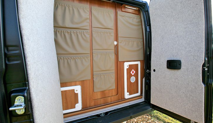 There's a place for everything in the Phoenix 2XL Studio – almost! An array of storage pockets just inside the back doors of the 'van will accommodate most things, though our (large) levelling ramps wouldn’t fit in any of them