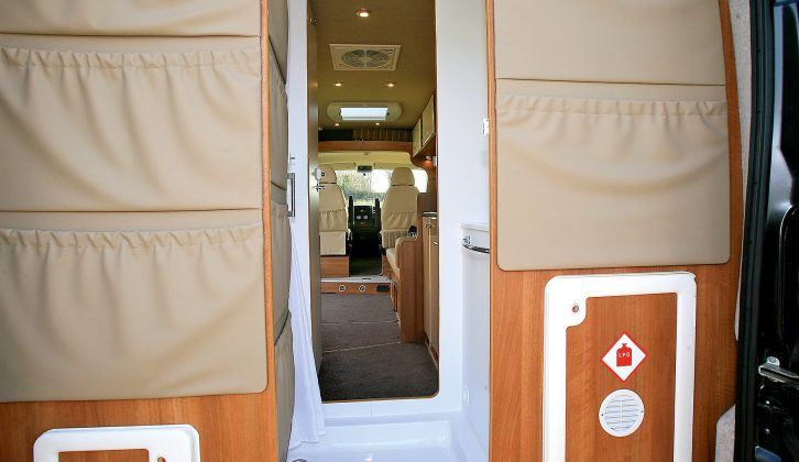 Load lugging is an option when you're not on holiday in the Shire Phoenix 2XL Studio. Open both washroom doors for easy loading of long thin parcels, flat pack furniture, rolls of carpet and so on – a very versatile vehicle
