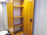 The toilet and handbasin, plus a great cupboard, are amidships on the offside of the Esprit. The toilet door can be used to close off the rear of the motorhome