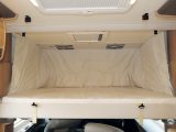 A spacious double bed can be dropped down over the lounge in the Sky I 700 LEG to provide an additional pair of berths. It’s manually operated