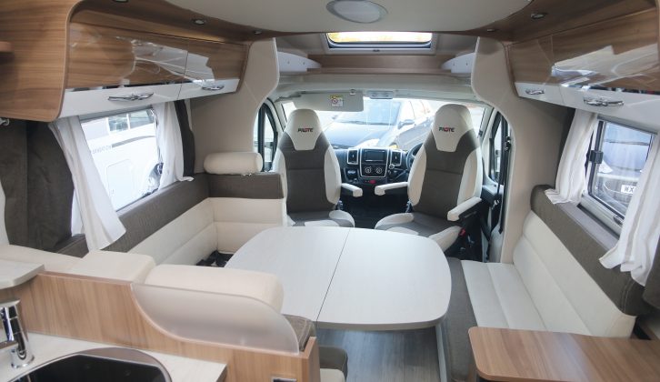 The Pilote's cab seats can swivel, meaning this large lounge will accommodate eight