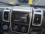 Our test model’s upgraded cab specification featured a stereo with colour reversing camera, sitting in a smart black dashboard