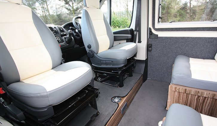 The cab seats swivel, to create a cosy and inviting lounge in the WildAx Pulsar