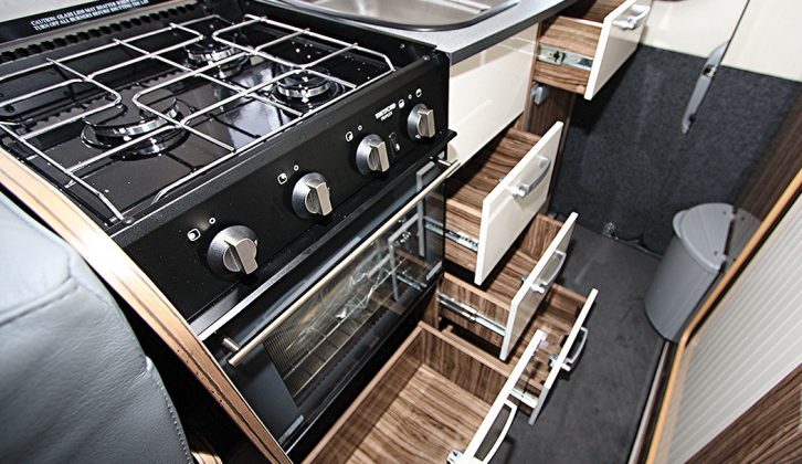 The WildAx Pulsar's kitchen has lots of drawers, so you can organise your cooking gear