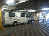 Thanks to the excellent Condor Ferries staff it was easy to get the Benimar Mileo 231 into position on the Jersey to Poole ferry at the end of our trip – and Kate didn't hit the ceiling lights or sprinklers!