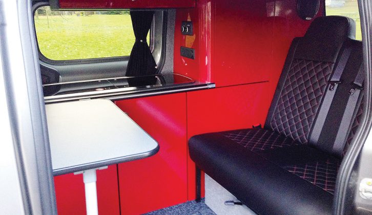 The bench seats are belted for additional passengers, the front seats were reupholstered by another company to match these