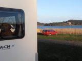 The pitch at Stenungsunds Camping in Sweden enjoyed lovely sea views