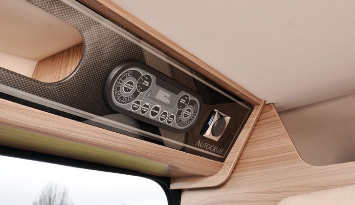 The main control panel is above the sliding habitation door on the nearside, alongside a handy cubby for keys and so on