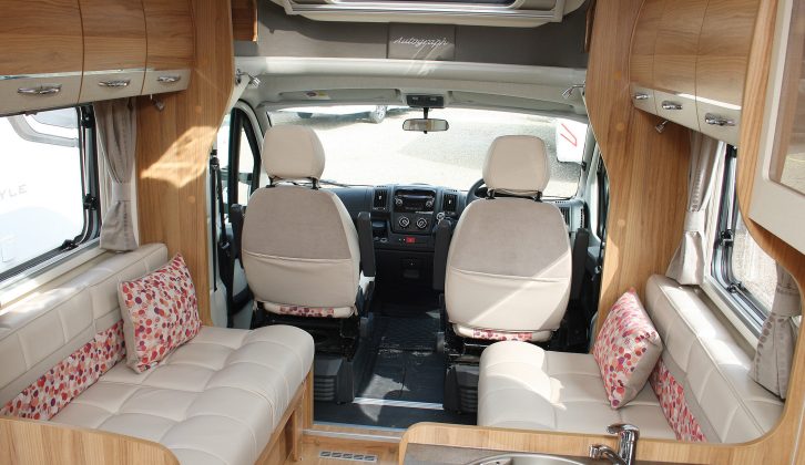 Bailey’s heritage as a caravan manufacturer can be seen in the front parallel lounge and midships kitchen. It works well but it precludes the inclusion of two additional belted seats even though the ’van can comfortably sleep four