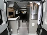 The rear doors of this van conversion open wide so if you're dining al-fresco it's easy to hand food out from the kitchen to the diners sitting expectantly outside in the sunshine