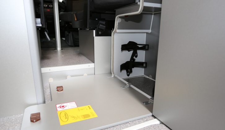 There's room for two of the 7kg size gas bottles in the dedicated locker within the Adria Twin 500 S van conversion
