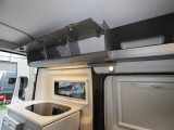 The high quality silver 'Titan' blinds and furniture give the motorhome a sleek and contemporary look and the furniture has attractively radiused edges