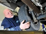 Check the tyre pressures and tread depths before putting your motorhome in for its annual service