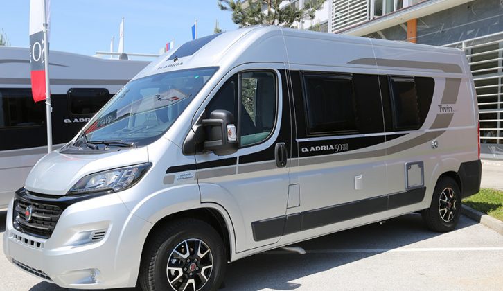 This 2016 Adria Twin gets the Silver Collection treatment, with snazzy commemorative graphics