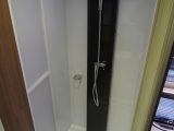 The separate shower cubicle is huge and has the added benefit of twin shower-tray drains – handy for when your pitch isn’t level