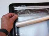 Your motorhome's acrylic windows may react badly to the chemicals in cling film and acquire a web of fine cracks