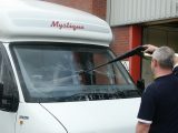 Go gently when you wash your motorhome – it's better to use a garden hose than a pressure washer