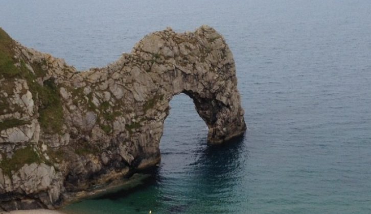 The picture perfect natural limestone arch of Durdle Door on the Jurassic Coast