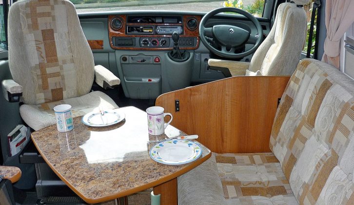 Isabel and Dave find that a free-standing table allows more space to move around in the motorhome