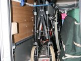 The Frontier Delaware's garage makes storing the wheelchair very easy for Christine and Chris Richards