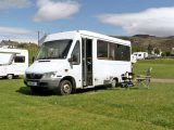 Mark’s Mercedes Sprinter-based motorhome was originally a welfare bus, with double back doors for easy access