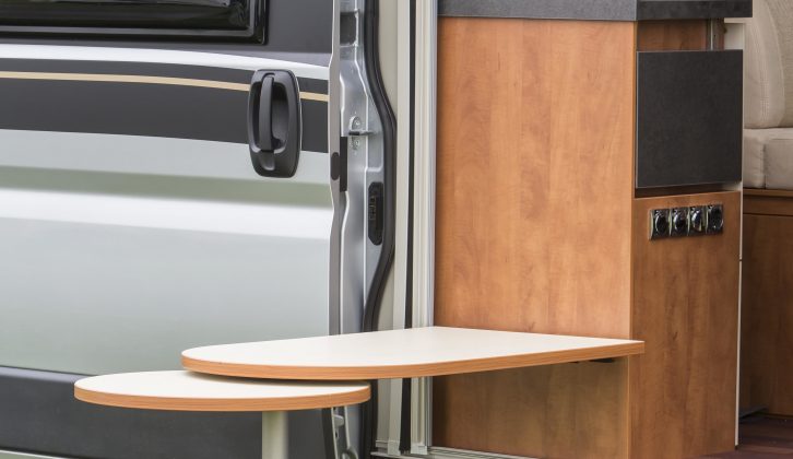 This clever table can be used inside and outside on the range of Malibu panel van conversions