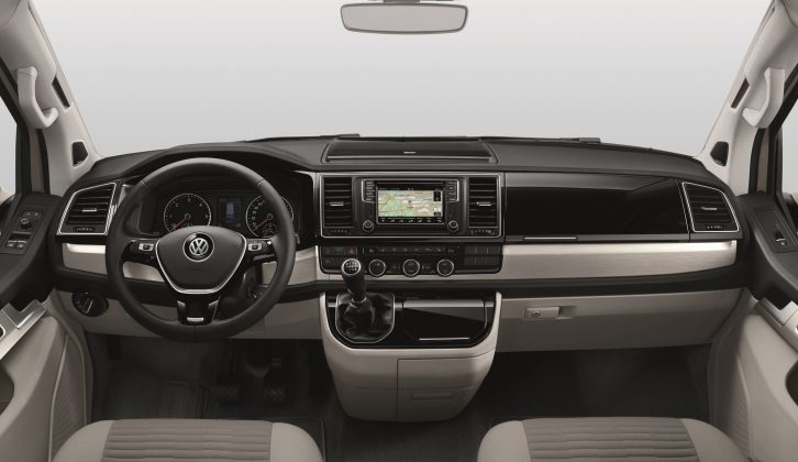 In the cab of the new Volkswagen California – four-wheel drive and a DSG automatic gearbox will be available
