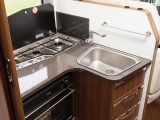 The Adria Matrix Supreme 687 SBC's kitchen layout works better for couples than for families