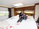 The rear bedroom is comfortable and opulent and, thanks to an increase in roof height for the 2015 season, now boasts added headroom for extra comfort