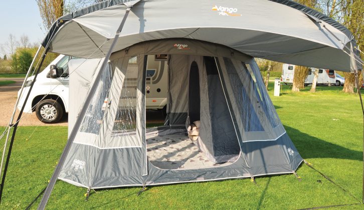 There are three doors you can open to air your Vango Attar 380 Tall inflatable drive-away awning