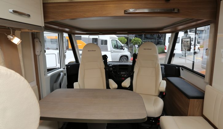Inside the front lounge area of the 2016 Aviano i 700