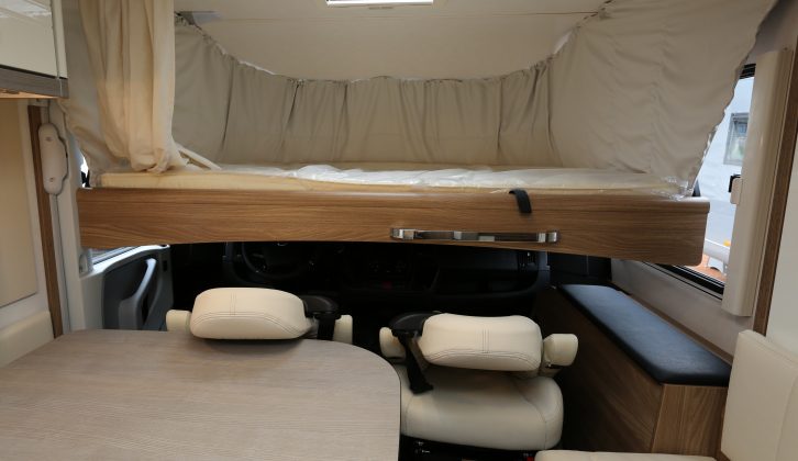 And here's the drop-down double bed over the lounge in the 2016 Aviano i 700