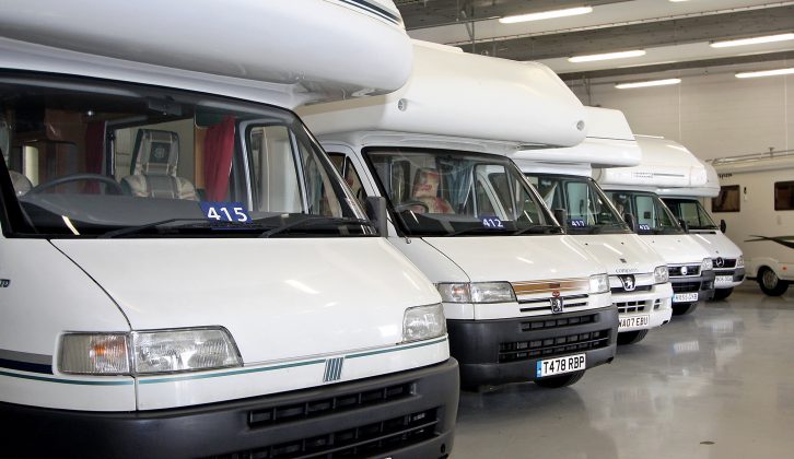 Bidding took place in front of each motorhome at the Silverstone auction