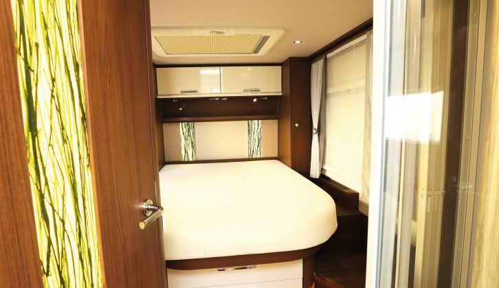 The Arto 79 F is Practical Motorhome's must-see 'van – here the island bed is pictured in the lowered position