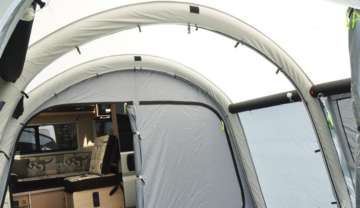 You can align or stagger the awning's back opening to your motorhome's door – we tested it with an Auto-Sleeper Symbol