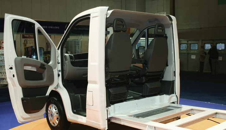 Since commercial chassis might not always suit motorhome constructions, this purpose-made structure from Fiat was exhibited in 2007 – its low chassis, wider rear track and cab cut-out helped a lot