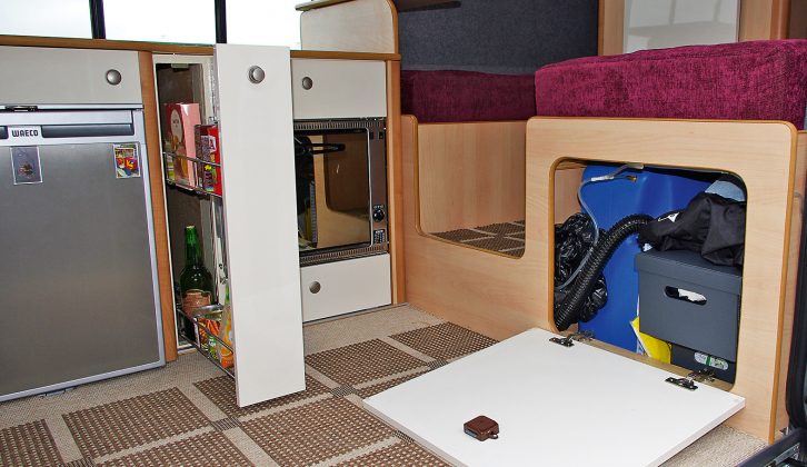 Pete's an experienced motorcaravanner, so he built some neat storage solutions