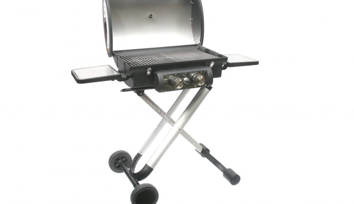 To enjoy home comforts on tour, try the Kampa Caddy gas BBQ