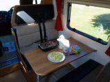 As the six-berth Bailey motorhome only needed to sleep two, the side dinette was a handy seating area