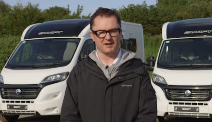 A pair of 2016 Swift Rios star in our TV show on The Motorhome Channel, on Freesat 402, Sky 261 and online