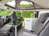 With optional swivelling cab seats and the table in situ you have a fine place to relax, with both sliding doors open
