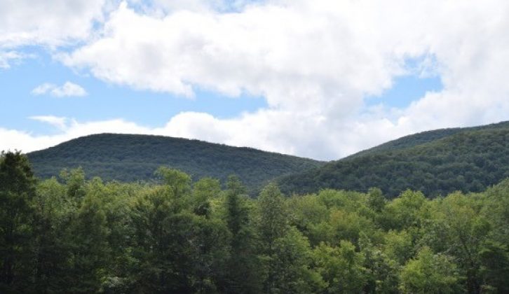 In the Catskill Mountains, views like this were rare as the family drove through a storm