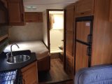 The motorhome also had a comfortable fixed double bed and a handy kitchen, plus a side dinette