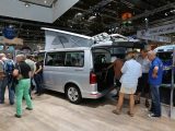 Crowds of visitors were keen to explore the VW California Beach at the Düsseldorf show