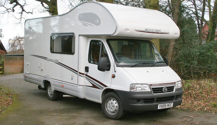 Like many entry-level coachbuilt motorhomes, this 2005 Swift Sundance has flat sandwich-construction wall panels and moulded ABS plastic skirts