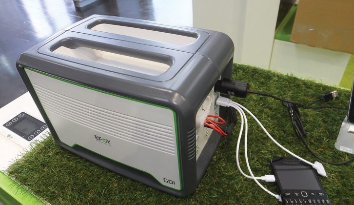 You can charge most things from the new EFOY portable power pack's two USB ports, mains 230V AC and 12V sockets