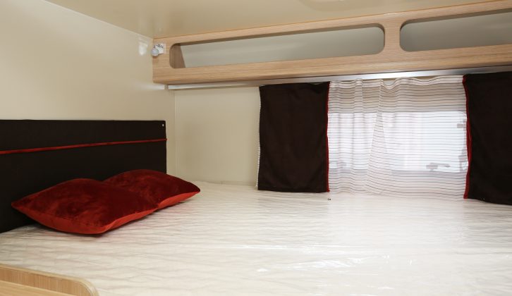 The Koala Elite 722's overcab double bed has an electric light